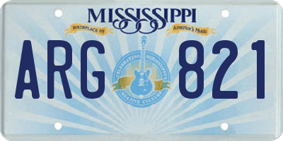 MS license plate ARG821