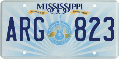MS license plate ARG823