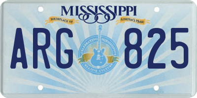 MS license plate ARG825