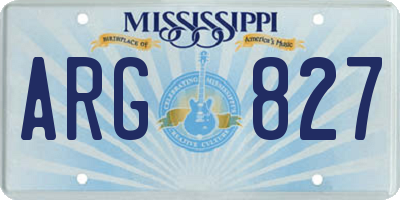 MS license plate ARG827