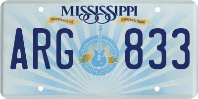 MS license plate ARG833