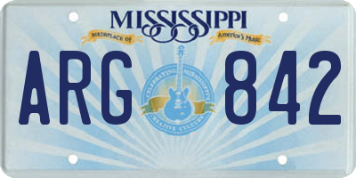 MS license plate ARG842