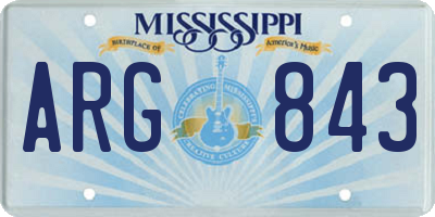 MS license plate ARG843