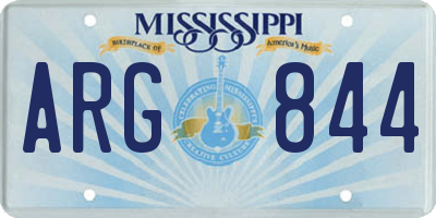 MS license plate ARG844