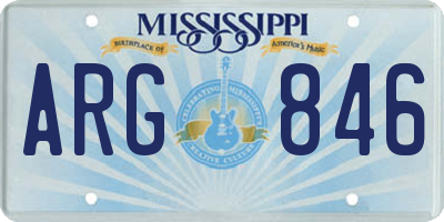 MS license plate ARG846