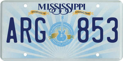 MS license plate ARG853