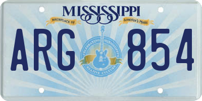 MS license plate ARG854
