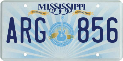 MS license plate ARG856