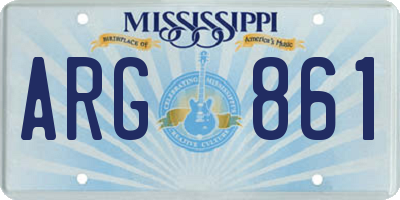 MS license plate ARG861