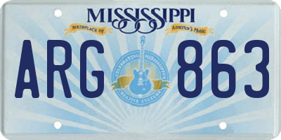 MS license plate ARG863