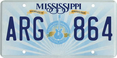 MS license plate ARG864