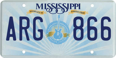 MS license plate ARG866
