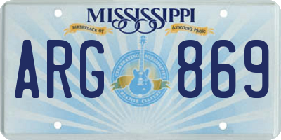 MS license plate ARG869