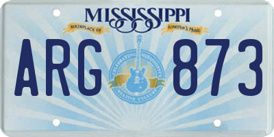 MS license plate ARG873