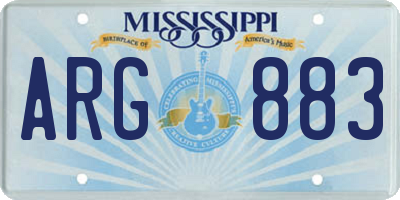 MS license plate ARG883