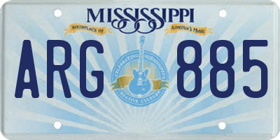 MS license plate ARG885