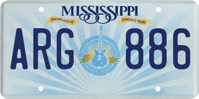 MS license plate ARG886