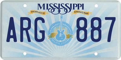 MS license plate ARG887