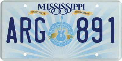 MS license plate ARG891