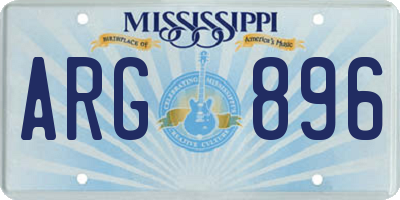 MS license plate ARG896
