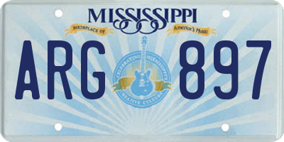 MS license plate ARG897