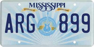 MS license plate ARG899