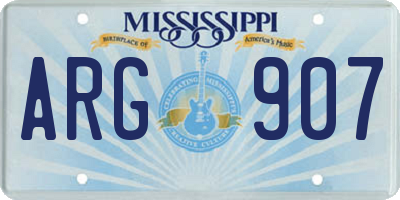 MS license plate ARG907