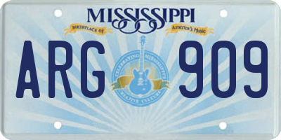 MS license plate ARG909
