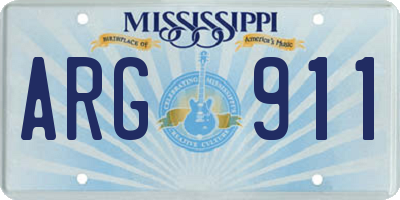 MS license plate ARG911