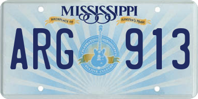 MS license plate ARG913