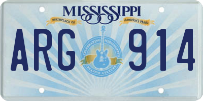 MS license plate ARG914