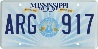 MS license plate ARG917