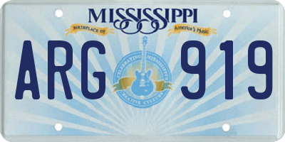 MS license plate ARG919