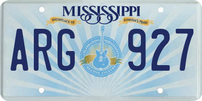 MS license plate ARG927