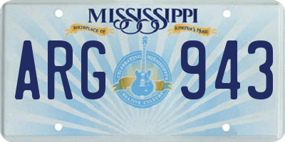MS license plate ARG943