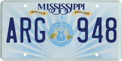 MS license plate ARG948