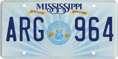 MS license plate ARG964