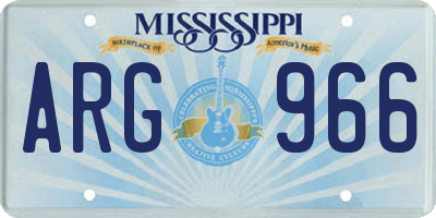 MS license plate ARG966