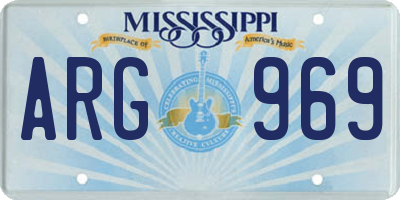 MS license plate ARG969