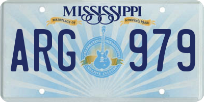 MS license plate ARG979