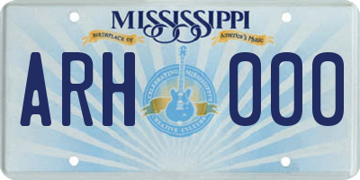 MS license plate ARH000