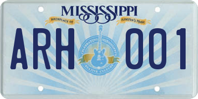 MS license plate ARH001