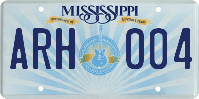 MS license plate ARH004