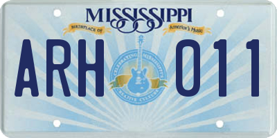 MS license plate ARH011
