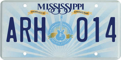 MS license plate ARH014