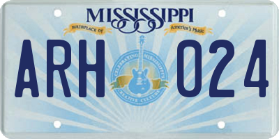 MS license plate ARH024