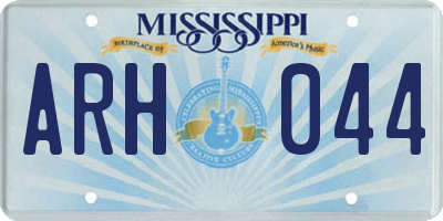 MS license plate ARH044