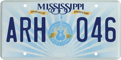 MS license plate ARH046