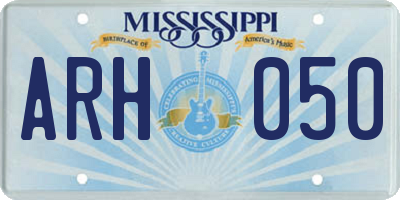 MS license plate ARH050