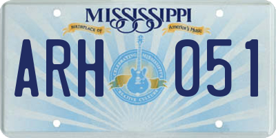 MS license plate ARH051